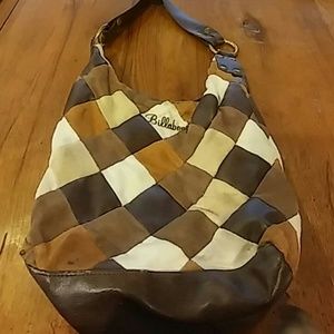 Billabong leather checked shoulder bag purse